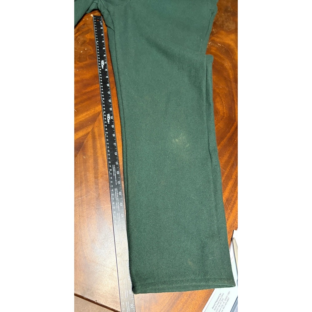 VTG Codet Bib Overalls Mens Mediun 30 in Green Wool Blend  Hunting Outdoor 90s - Picture 7 of 12